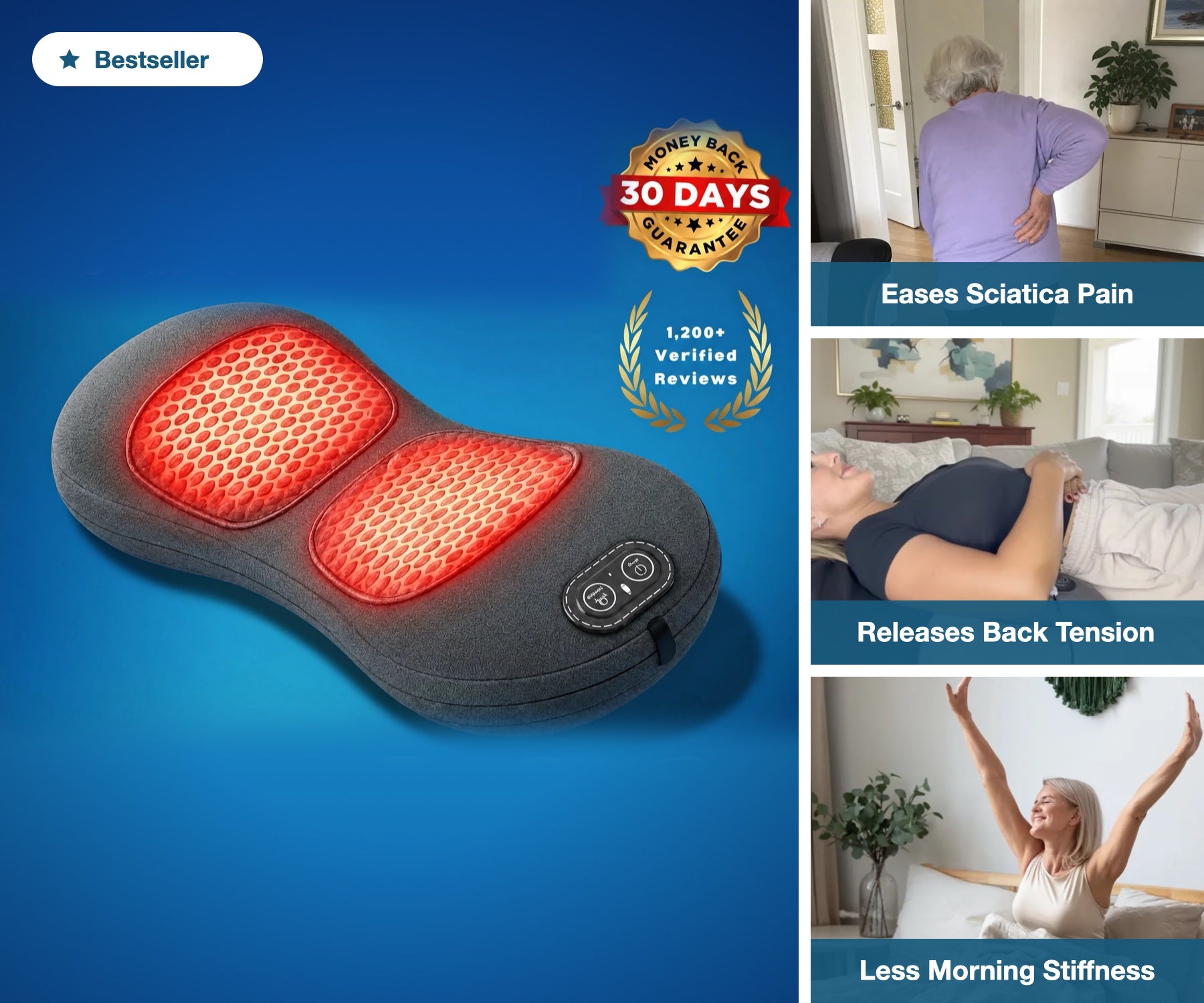 3-in-1 Heated Back Massager & Stretcher